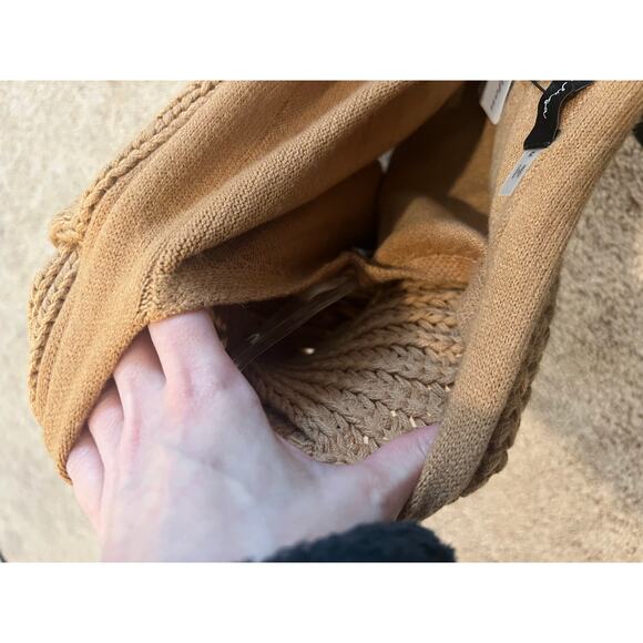 Cable Chunky Knit Rust Brown Set Tube Top Midi Pencil Skirt Women's Medium NWT - Picture 5 of 6